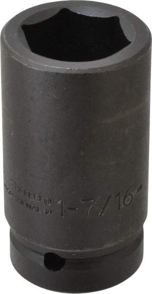 Proto - 1" Drive 1-7/16" Deep Impact Socket - 6 Points, 4" OAL - Exact Tool & Supply