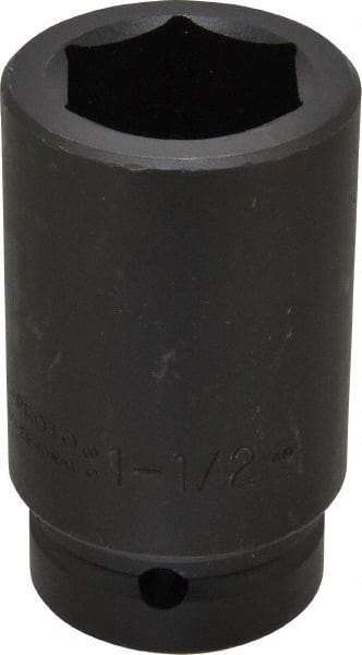 Proto - 1" Drive 1-1/2" Deep Impact Socket - 6 Points, 4" OAL - Exact Tool & Supply