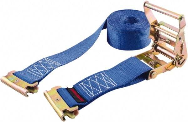 Erickson Manufacturing - 12' Long x 2" Wide, 3,500 Lb Basket Capacity, Polyester & Steel Web Sling - Blue - Exact Tool & Supply