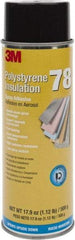 3M - 24 oz Aerosol Clear Spray Adhesive - High Tack, 190°F Heat Resistance, 35 Sq Ft Coverage, Medium Strength Bond, 15 min Max Bonding Time, Flammable, Series Foam Insulation 78 - Exact Tool & Supply