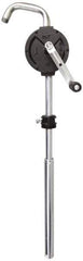 PRO-LUBE - Oil Lubrication 10 Gal/min Flow Cast Iron Rotary Hand Pump - For 15 to 55 Gal Container, Use with Diesel Fuel, Kerosene & Petroleum-Based Fluids, Do Not Use with Water-Based Media - Exact Tool & Supply