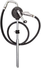 PRO-LUBE - Oil Lubrication 10 Gal/min Flow Cast Iron Rotary Hand Pump - For 15 to 55 Gal Container, Use with Diesel Fuel, Kerosene & Petroleum-Based Fluids, Do Not Use with Water-Based Media - Exact Tool & Supply