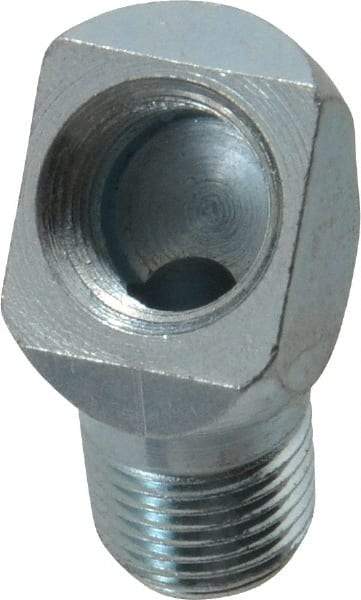 PRO-LUBE - 45° Head Angle, 1/8-27 NPT Steel Grease Fitting Adapter - 1/2" Hex - Exact Tool & Supply
