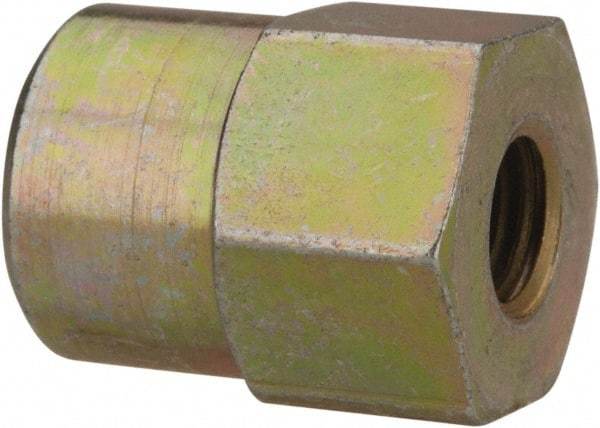 PRO-LUBE - Straight Head Angle, 1/4-28 NPT Steel Grease Fitting Adapter - 1/2" Hex - Exact Tool & Supply