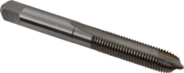 Hertel - 5/16-24 UNF, 2 Flute, Bright Finish, High Speed Steel Spiral Point Tap - Plug Chamfer, Right Hand Thread, 2-23/32" OAL, 1-1/8" Thread Length, 0.318" Shank Diam - Exact Tool & Supply
