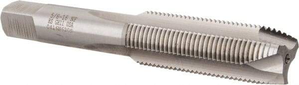 Hertel - 5/8-18 UNF, 3 Flute, Bright Finish, High Speed Steel Spiral Point Tap - Plug Chamfer, Right Hand Thread, 3-13/16" OAL, 1-13/16" Thread Length, 0.48" Shank Diam - Exact Tool & Supply