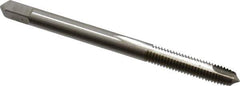 Hertel - #8-36 UNF, 2 Flute, Bright Finish, High Speed Steel Spiral Point Tap - Plug Chamfer, Right Hand Thread, 2-1/8" OAL, 3/4" Thread Length - Exact Tool & Supply