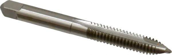 Hertel - 1/4-20 UNC, 2 Flute, Bright Finish, High Speed Steel Spiral Point Tap - Plug Chamfer, Right Hand Thread, 2-1/2" OAL, 1" Thread Length - Exact Tool & Supply