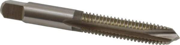 Hertel - 3/8-16 UNC, 3 Flute, Bright Finish, High Speed Steel Spiral Point Tap - Plug Chamfer, Right Hand Thread, 2-15/16" OAL, 1-1/4" Thread Length - Exact Tool & Supply