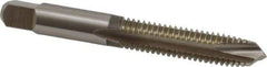 Hertel - 3/8-16 UNC, 3 Flute, Bright Finish, High Speed Steel Spiral Point Tap - Plug Chamfer, Right Hand Thread, 2-15/16" OAL, 1-1/4" Thread Length - Exact Tool & Supply
