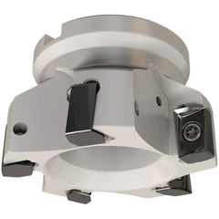 Iscar - 12 Inserts, 160mm Cut Diam, 40mm Arbor Diam, 16.3mm Max Depth of Cut, Indexable Square-Shoulder Face Mill - 0/90° Lead Angle, 63mm High, H490 AN.X 17 Insert Compatibility, Series Helido - Exact Tool & Supply