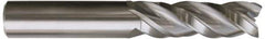 Kennametal - 1/4" Diam, 1/2" LOC, 3 Flute Solid Carbide Roughing & Finishing Square End Mill - Uncoated, 2-1/2" OAL, 1/4" Shank Diam, Straight Shank, 38° Helix, Centercutting, Regular Length - Exact Tool & Supply