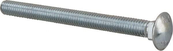Value Collection - 7/16-14 UNC 5" Length Under Head, Standard Square Neck, Carriage Bolt - Grade 2 Steel, Zinc-Plated Finish - Exact Tool & Supply