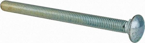 Value Collection - 7/16-14 UNC 6" Length Under Head, Standard Square Neck, Carriage Bolt - Grade 2 Steel, Zinc-Plated Finish - Exact Tool & Supply