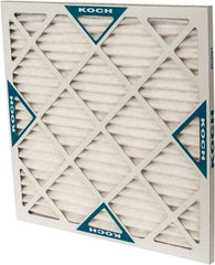 Made in USA - 20" Noml Height x 20" Noml Width x 1" Noml Depth, 80 to 85% Capture Efficiency, Wire-Backed Pleated Air Filter - MERV 13, Synthetic, Integrated Beverage Board Frame, 300 Max FPM, 840 CFM, For Any Unit - Exact Tool & Supply
