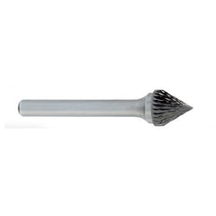‎SJ-1 -1/4 x LOC × 1/4 Shank × 2 OAL 60 Degree Cone Carbide Medium Tough Cut Burr - Exact Tool & Supply