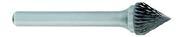 SL-7 -- 3/4 x 1-1/2 LOC x 1/4 Shank x 2 OAL 60 Degree Cone Carbide Medium Tough Cut Burr - Exact Tool & Supply