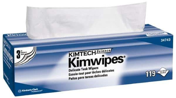 Kimtech - Dry Clean Room/Lab/Critical Task Wipes - Pop-Up, 11-3/4" x 11-3/4" Sheet Size, White - Exact Tool & Supply
