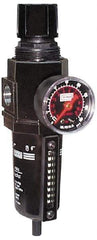 ARO/Ingersoll-Rand - 1/4" NPT Port Compact 1 Piece Filter/Regulator FRL Unit - Metal Bowl, 72 SCFM, 250 Max psi, 916" High, Automatic Drain - Exact Tool & Supply