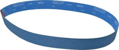 Norton - 2" Wide x 48" OAL, 120 Grit, Zirconia Alumina Abrasive Belt - Zirconia Alumina, Fine, Coated, X Weighted Cloth Backing, Series R823 - Exact Tool & Supply