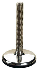 Sunnex - 1/2-13 Bolt Thread, 1.73" High Overall Hygienic Design Stud Mount Leveling Pad & Mount - 7,700 Max Lb Capacity, 5.51" Base Diam, 6" Thread Length - Exact Tool & Supply