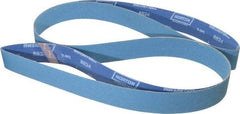 Norton - 2" Wide x 132" OAL, 80 Grit, Zirconia Alumina Abrasive Belt - Zirconia Alumina, Medium, Coated, Y Weighted Cloth Backing, Series R824 - Exact Tool & Supply
