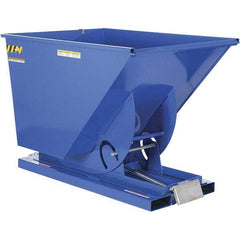 Vestil - 6,000 Lb Load Capacity, 1 1/2 Cu Yd, Steel Self-Dumping Hopper - 43-1/4" Wide x 69" Long x 52" High, Powder Coat Blue - Exact Tool & Supply