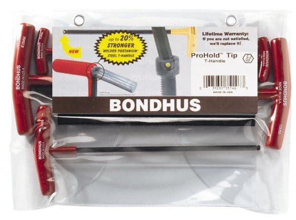 Bondhus - 5 Piece T-Handle Hex Key Set - Exact Tool & Supply