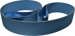 Norton - 3" Wide x 132" OAL, 180 Grit, Zirconia Alumina Abrasive Belt - Zirconia Alumina, Very Fine, Coated, X Weighted Cloth Backing, Series R823 - Exact Tool & Supply