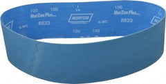 Norton - 4" Wide x 36" OAL, 100 Grit, Zirconia Alumina Abrasive Belt - Zirconia Alumina, Fine, Coated, X Weighted Cloth Backing - Exact Tool & Supply