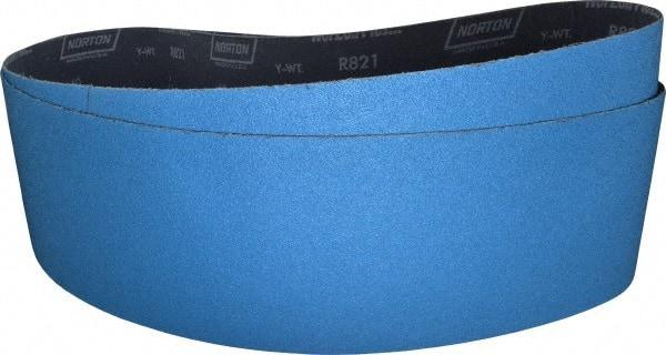 Norton - 6" Wide x 48" OAL, 40 Grit, Zirconia Alumina Abrasive Belt - Zirconia Alumina, Coarse, Coated, Y Weighted Cloth Backing, Dry, Series R821 - Exact Tool & Supply