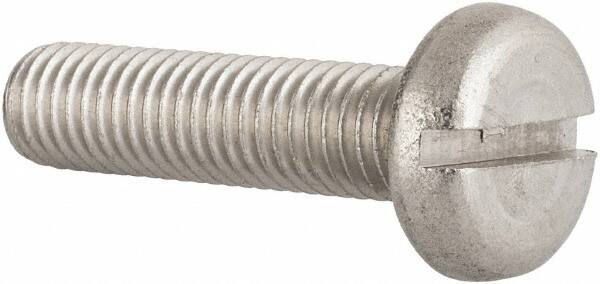 Value Collection - M10x1.50 Metric Coarse, 40mm Length Under Head Slotted Drive Machine Screw - Pan Head, Grade 18-8 & A2 Stainless Steel, Uncoated, Without Washer - Exact Tool & Supply