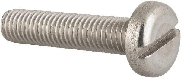 Value Collection - M10x1.50 Metric Coarse, 45mm Length Under Head Slotted Drive Machine Screw - Pan Head, Grade 18-8 & A2 Stainless Steel, Uncoated, Without Washer - Exact Tool & Supply