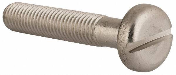 Value Collection - M10x1.50, 55mm Length Under Head Slotted Drive Machine Screw - Pan Head, Grade 18-8 & A2 Stainless Steel, Uncoated, Without Washer - Exact Tool & Supply