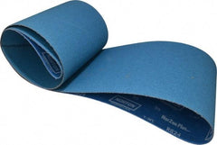 Norton - 8" Wide x 107" OAL, 50 Grit, Zirconia Alumina Abrasive Belt - Zirconia Alumina, Coarse, Coated, Y Weighted Cloth Backing - Exact Tool & Supply