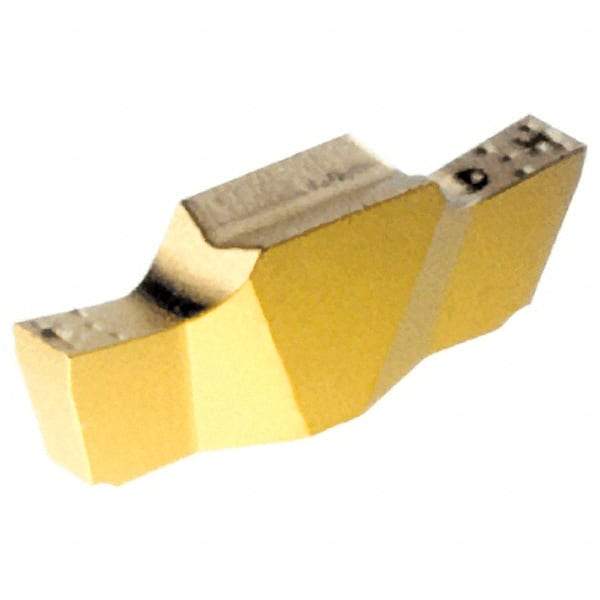 Iscar - 100010GEPI Grade IC528, 1mm Cutting Width Carbide Grooving Insert - 1.5mm Max Depth of Cut, Right Hand, 0.1mm Corner Radius, TiCN/TiN Finish - Exact Tool & Supply