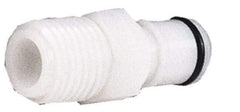 CPC Colder Products - 3/8" Outside Diam, 3/8 NPT, Acetal Push-to-Connect Tube Male Connector - 120 Max psi, White - Exact Tool & Supply