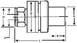 Kennametal - Straight Shank, Series DA180, Double Angle Reamer Collet Chuck - 2.88 Inch Projection, 1/64 to 3/4 Inch Collet Capacity, 6 Inch Shank Length, Through Coolant - Exact Tool & Supply