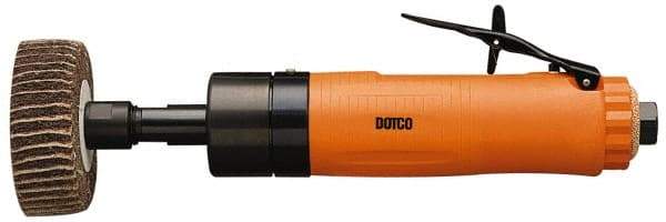 Dotco - 4" Pad Diam, 3,200 RPM, 0.9 hp, Handheld Pneumatic Buffer - 38 CFM, 1/4" Spindle Thread, 1/4" Inlet - Exact Tool & Supply