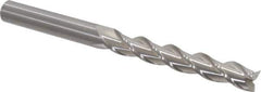 Kennametal - 1/2", 3-1/8" LOC, 1/2" Shank Diam, 6" OAL, 3 Flute, Solid Carbide Square End Mill - Single End, Uncoated, Spiral Flute, 35° Helix, Centercutting, Right Hand Cut, Right Hand Flute, Series AADE - Exact Tool & Supply