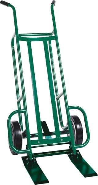 Valley Craft - 1,000 Lb Capacity 48" OAH Hand Truck - Dual Handle, Steel, Pneumatic Wheels - Exact Tool & Supply