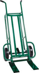 Valley Craft - 1,000 Lb Capacity 48" OAH Hand Truck - Dual Handle, Steel, Pneumatic Wheels - Exact Tool & Supply