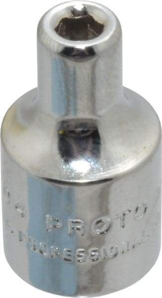 Proto - 1/8", 1/4" Drive, Standard Hand Socket - 6 Points, 7/8" OAL, Chrome Finish - Exact Tool & Supply