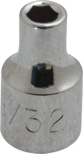 Proto - 5/32", 1/4" Drive, Standard Hand Socket - 6 Point, 7/8" OAL, Chrome Vanadium, Chrome Finish - Exact Tool & Supply