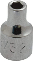 Proto - 5/32", 1/4" Drive, Standard Hand Socket - 6 Point, 7/8" OAL, Chrome Vanadium, Chrome Finish - Exact Tool & Supply