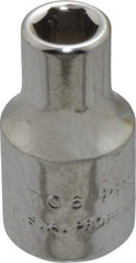 Proto - 3/16", 1/4" Drive, Standard Hand Socket - 6 Points, 7/8" OAL, Chrome Finish - Exact Tool & Supply