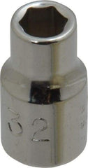 Proto - 7/32", 1/4" Drive, Standard Hand Socket - 6 Points, 7/8" OAL, Chrome Finish - Exact Tool & Supply
