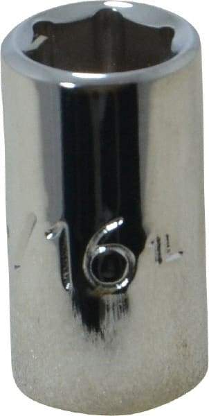 Proto - 5/16", 1/4" Drive, Standard Hand Socket - 6 Points, 7/8" OAL, Chrome Finish - Exact Tool & Supply