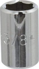 Proto - 3/8", 1/4" Drive, Standard Hand Socket - 6 Points, 7/8" OAL, Chrome Finish - Exact Tool & Supply