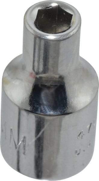 Proto - 1/4" Drive, Standard Hand Socket - 6 Points, 7/8" OAL, Chrome Finish - Exact Tool & Supply